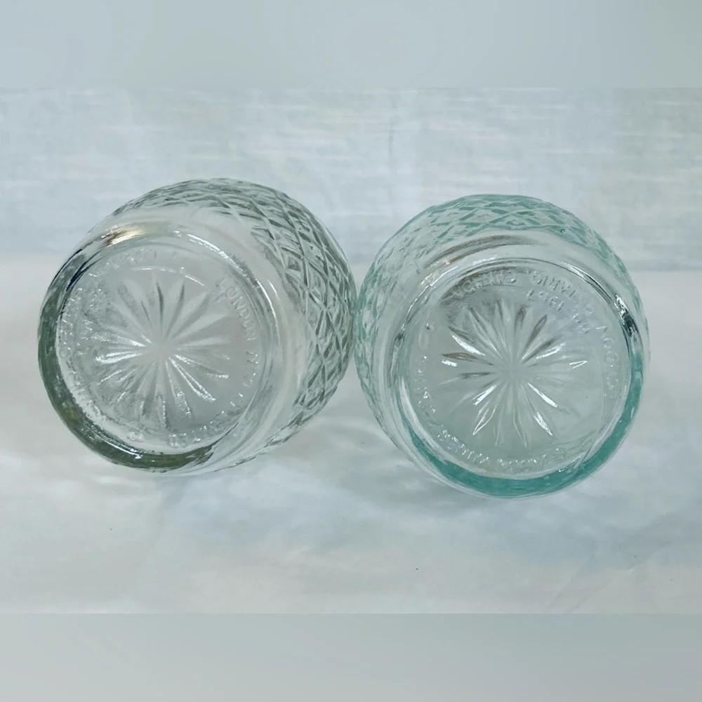 Vintage 1967 London‎ Winery Cut Glass Etched Glass Decanter Pair with Stoppers